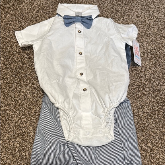 Carter's Blue and White Suspenders for Special Occasions - Picture 4 of 4